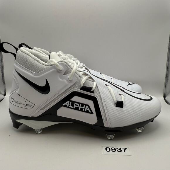 NIKE ALPHA MENACE PRO 3 MEN\'S 11 DETACH FOOTBALL CLEATS DH3293-100 WHITE BLACK main image 6